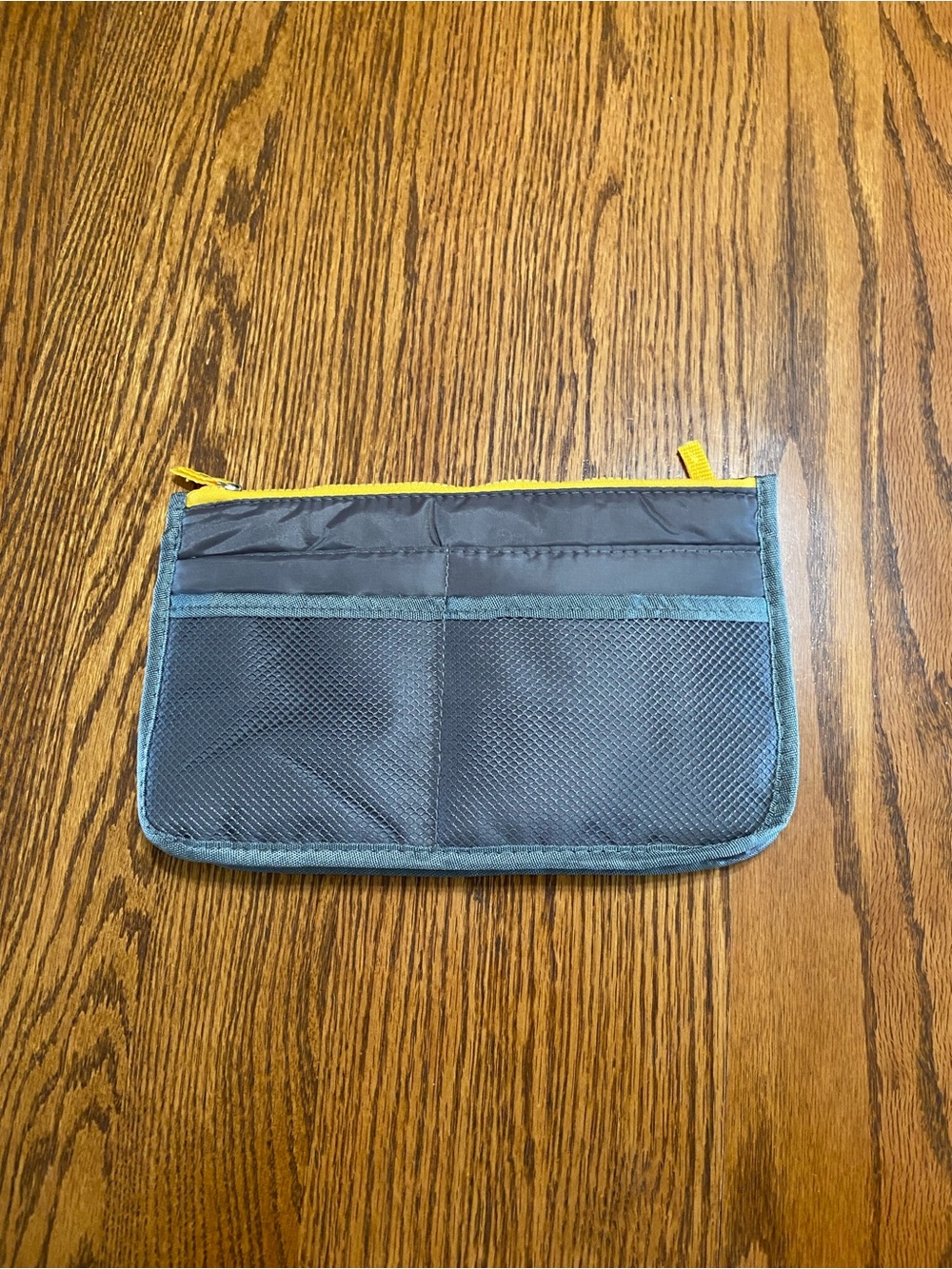 NWT Poppy Blossom Cosmetics Bag Insert Expandable Multiple Pockets Gray Yellow